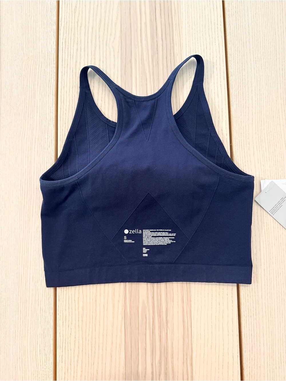 Zella Seamless Longline Sports Bra Navy Small NWT Racerback Medium Support - Picture 4 of 6